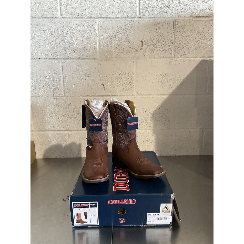 Durango Shyloh Western Boots Big Kids Size 6 Rusty Brown Dusty Rose DBT0254Y